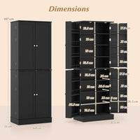 Giantex Kitchen Pantry Cabinet, 167 CM Freestanding Tall Buffet Cupboard w/Two 4-Tier Cabinets