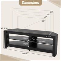 Corner TV Stand with Power Outlet for Living Room and Bedroom