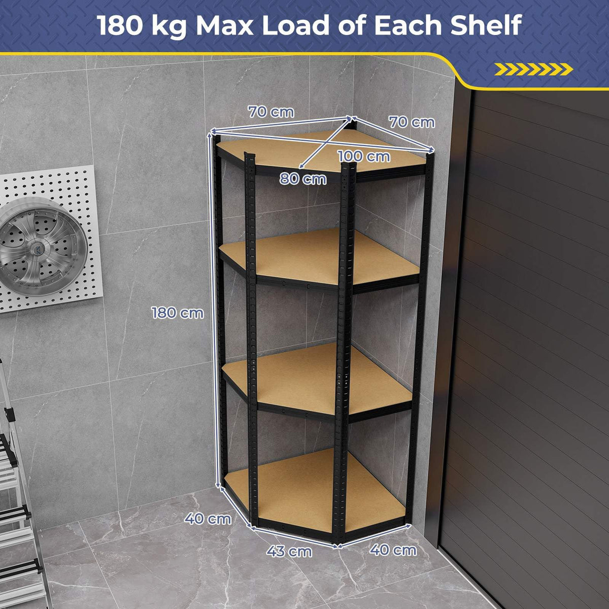 Giantex 4-Tier Corner Shelving Unit, Adjustable Garage Storage Utility Rack