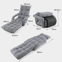 Giantex Foldable Lazy Sofa, Indoor Chaise Lounger Sofa with 6 Adjustable Positions