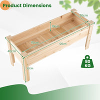 Wooden Raised Garden Bed with Legs and Drainage Holes