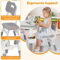 Kids Table and 4 Chairs Set, Height Adjustable Toddler Desk and Chair Set