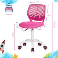 Giantex Kids Swivel Desk Chair, Small Armless Task Chair, Height Adjustable Children Study Chair for Kid’s Room