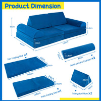 Kids Modular Convertible Foam Sofa with Machine-washable Fabric