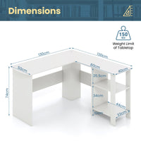 Large L-Shaped Computer Desk, Modern Home Office Writing Desk Workstation