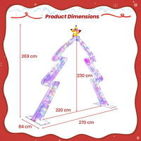 269cm Christmas Tree-shaped Archway with Top Star and Adjustable LED Lights