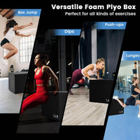 3 in 1 Foam Plyometric Box, 12/14/16 Inch Foam Jumping Box