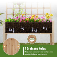 Raised Garden Bed with Lattice Trellis and Drainage Holes