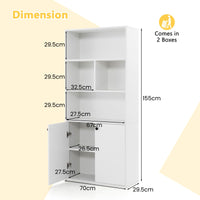 Giantex 155 cm Tall Bookshelf with Open Cubes & Adjustable Shelf