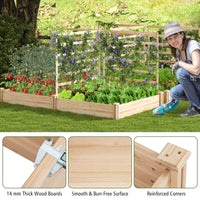 Raised Garden Bed w/ 2 Planter Boxes & 3 Trellis