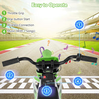 12V Kids Motorcycle with Training Wheels and Spring Suspension