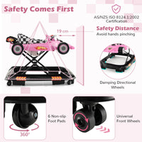 Foldable Baby Walker with 3 Adjustable Height Settings for 7-14 Months Boys Girls