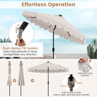 2.8M Solar Patio Umbrella with 24 LED Lights