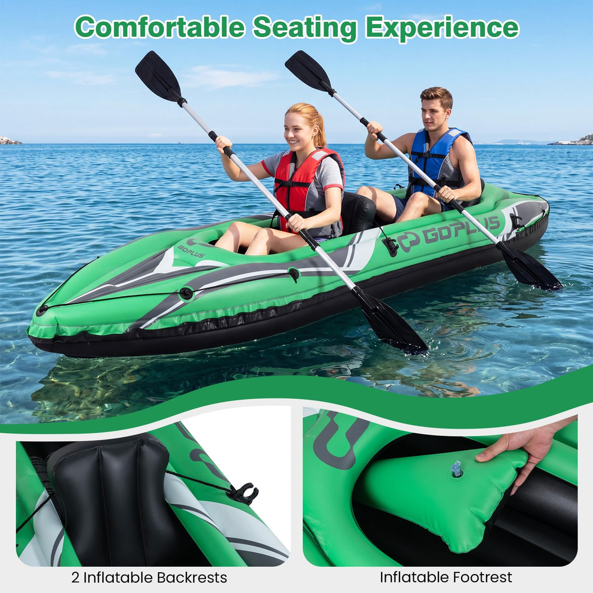 Inflatable Kayak 2 Person, 11.5 FT Tandem Touring Kayak