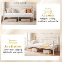 Giantex Single Daybed, Metal Sofa Day Bed w/Storage Pocket