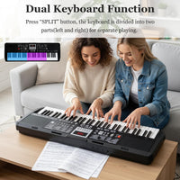 61 Keys Beginners Piano Keyboard, Electric Keyboard Kit with Adjustable Stand & Stool