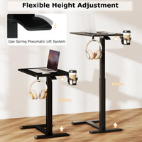 Mobile Standing Desk, Height Adjustable Overbed Bedside Table
