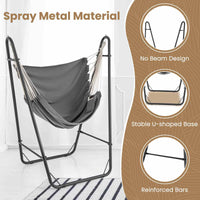 Hammock Chair with Stand and Side Pocket for Living Room