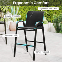 3 Piece Outdoor Bar Set, Patio Bar Height Table & Chairs