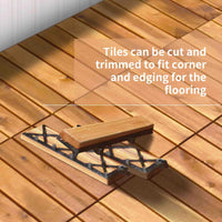 27 Pieces Acacia Wood Interlocking Patio Deck Tile Indoor Outdoor