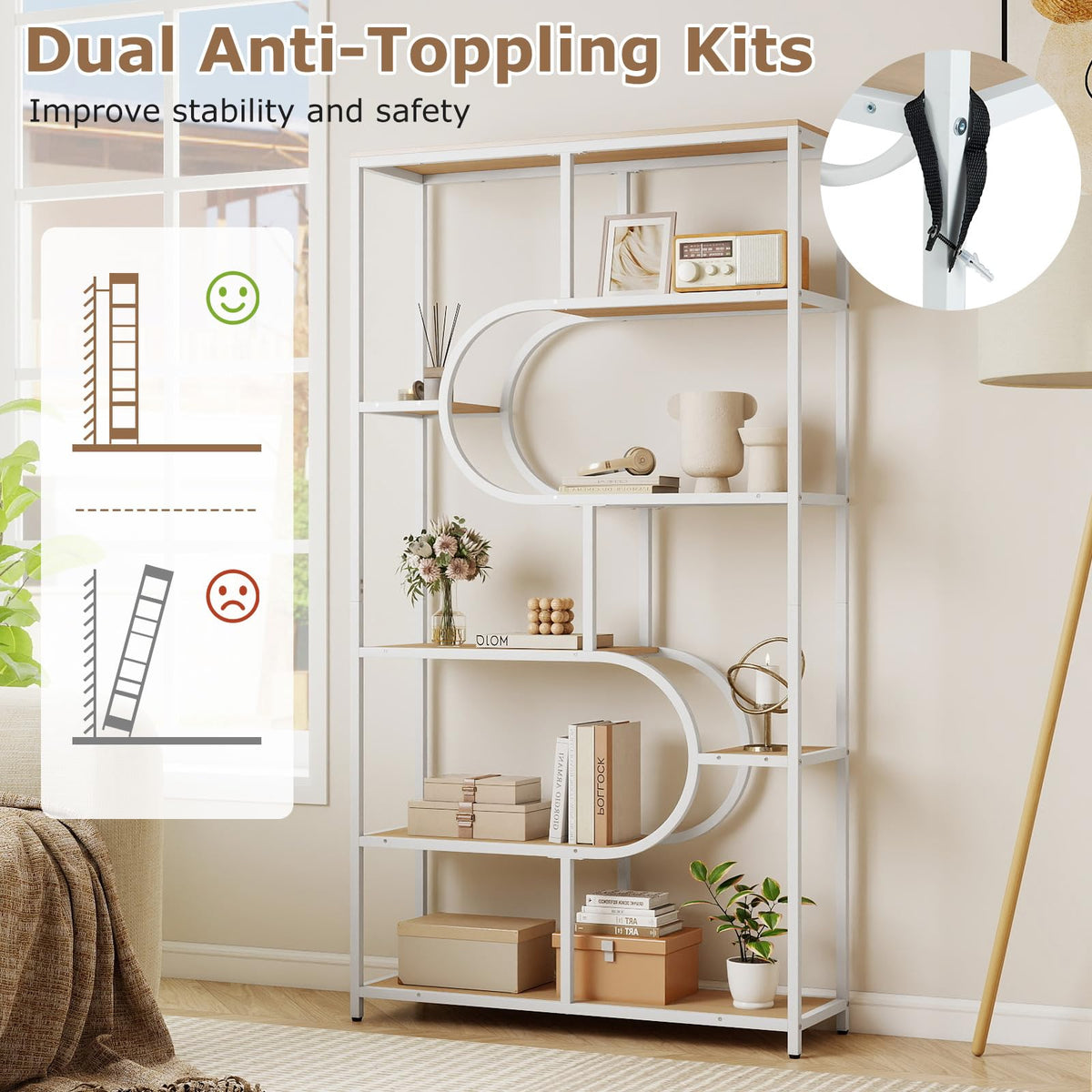 Giantex 5-Tier Bookshelf Etagere Bookcase