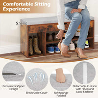 Shoe Bench w/Padded Seat, Shoes Rack w/Hidden Storage