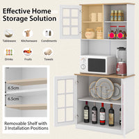 Giantex Kitchen Buffet Sideboard with Hutch, 183cm Freestanding Pantry Cabinet with Adjustable Shelf
