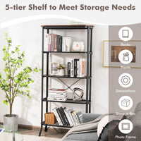 Giantex 5-Tier Bookshelf, Freestanding Shelving Unit