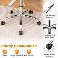 Armless Rolling Office Chair with Swivel Seat and PU Leather Cushion