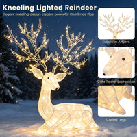 Lighted Kneeling Christmas Reindeer with 280 Warm White LED Lights