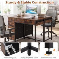 Giantex Computer Desk with Reversible Drawers