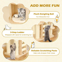 180cm Tall Wooden Cat Tree w/Cozy Perch, Condo, Space Capsule