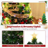 Pre-Lit Artificial 1.5M 1.8M Optical Fiber Christmas Tree with Star String Lights