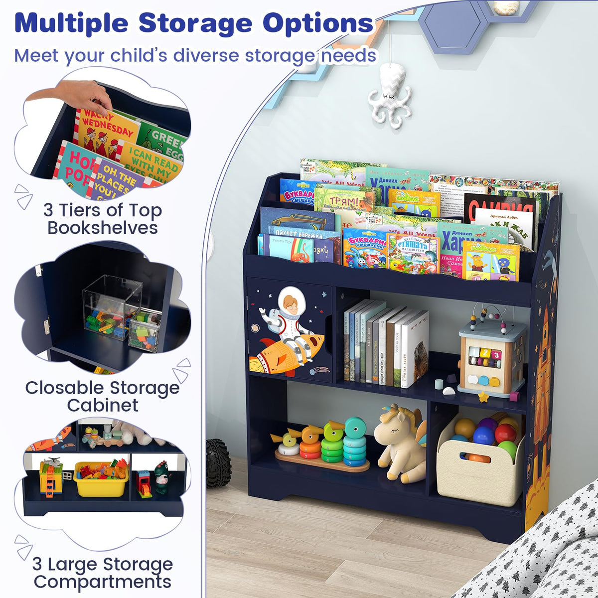 Toy Storage Organizer Display Stand for Playroom