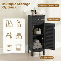 Small Bathroom Storage Cabinet with Adjustable Shelf and Drawer