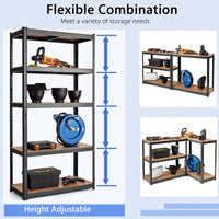 Giantex Metal Shelving Rack Unit, 5-Tier Storage Organizer, Storage Rack Shelving w/Adjustable Height