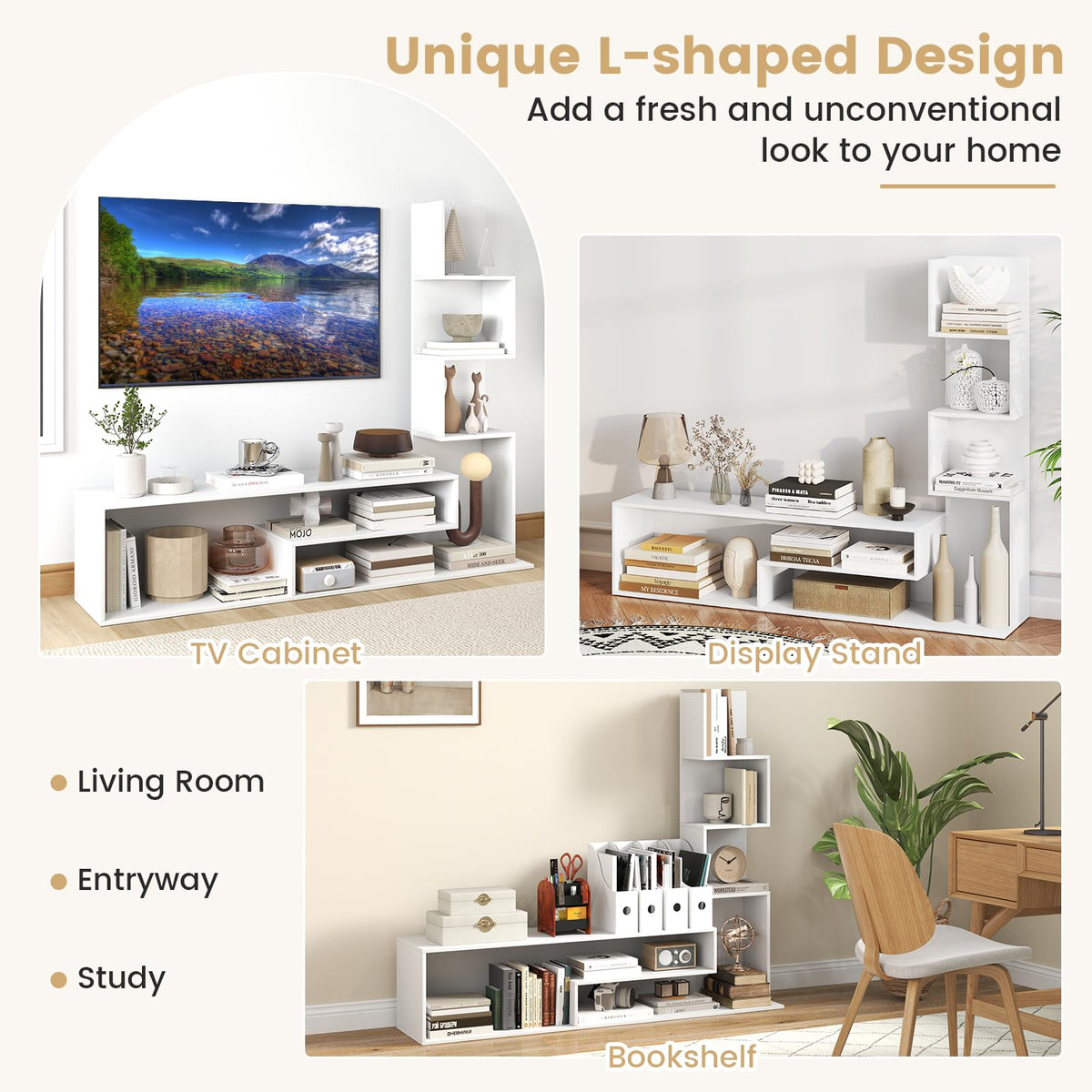 Giantex Cube TV Stand for TVs up to 50”, Media Console Table