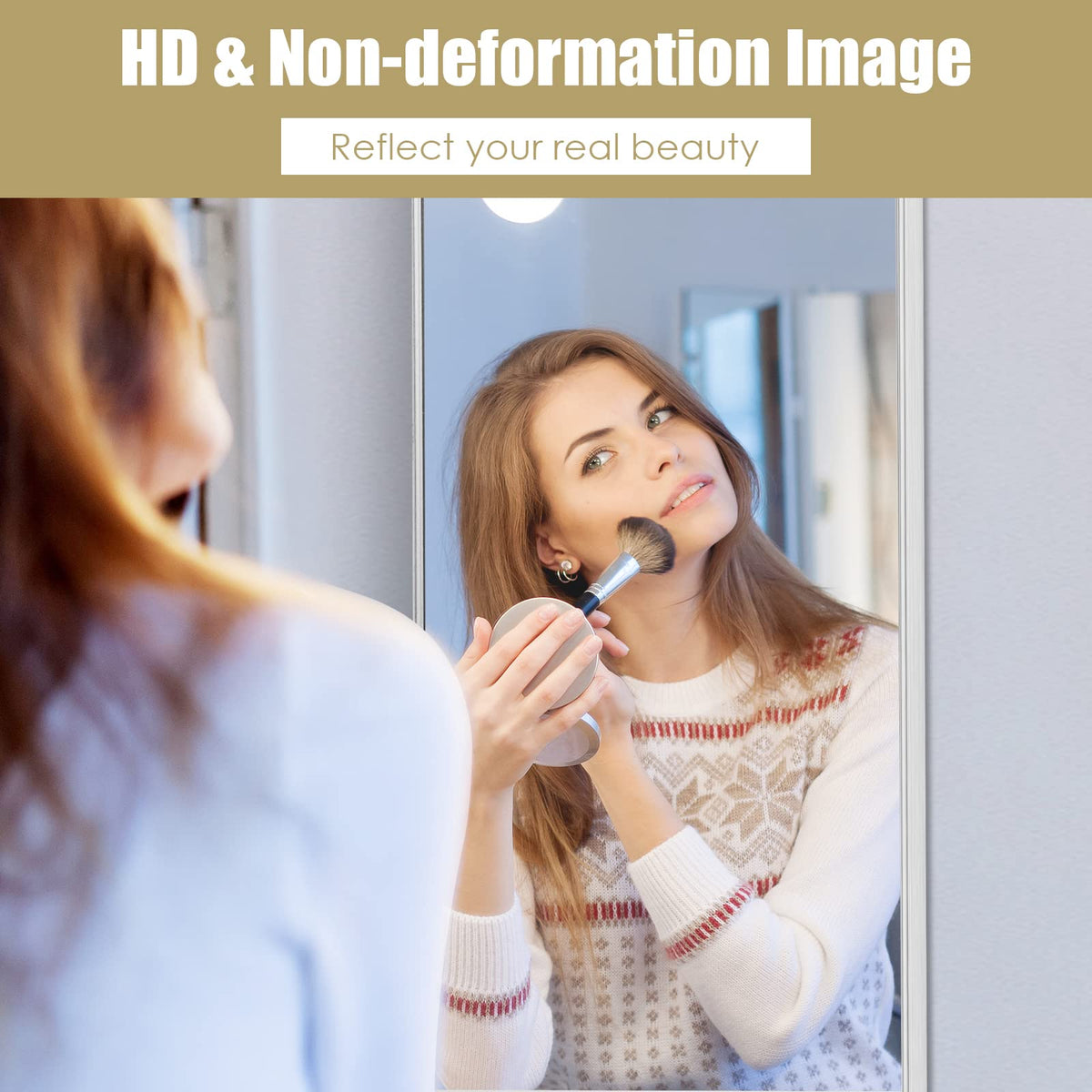 Giantex 120 x 37 cm Over the Door Mirror, Full-Length Mirror with Hooks