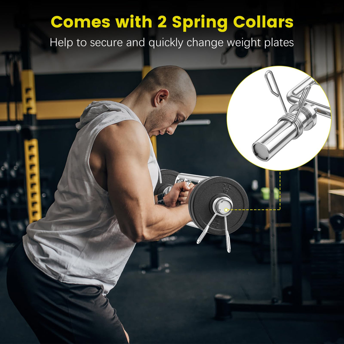 84.5 cm Inch Olympic Triceps Bar, 320 kg Solid Steel Weight Bar
