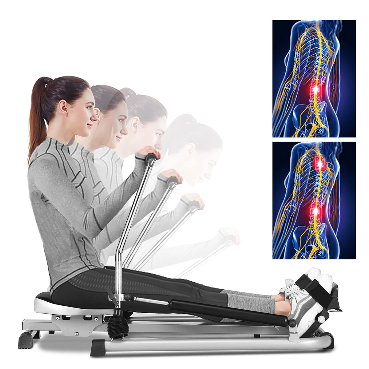 Rowing Machine Tracker Total Motion Rowing Machine Rower with LCD Monitor – Giantex.au