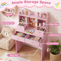 Kids Study Desk with Chair, Children Writing Table and Chair Set