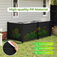 3-Panel AC Fence with Metal Stakes No Dig Enclosure for Patio