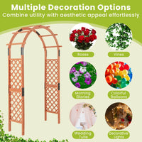 235 cm Garden Arch Wooden Arbor for Climbing Plants