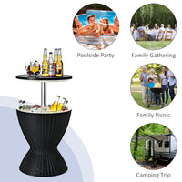 Outdoor Ice Cooler with Height Adjustable Tabletop for Party