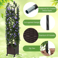220cm Tall Raised Garden Bed w/Trellis