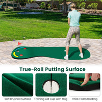 Golf Putting Green Set, Par Three Putting Mat with 3 Putting Cups