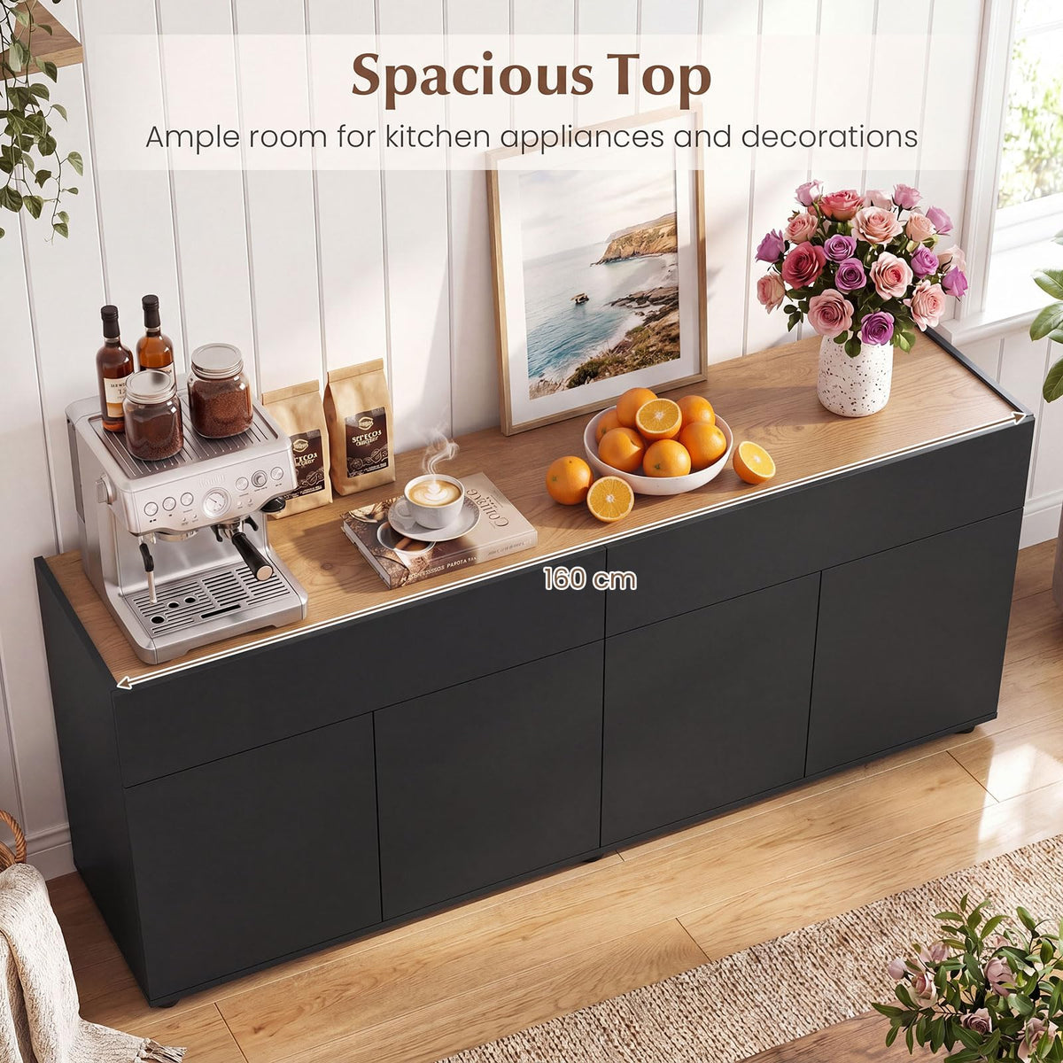 Giantex 160cm Sideboard Buffet Cabinet with Storage