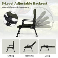 Oversized Foldable Fishing Chair for Adults with Padded High-Back and Armrest