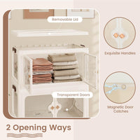 4-Tier Stackable Storage Bins with Lid 212L Closet Storage Organizer