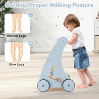 Wooden Baby Walker with Storage for Motor Skill Development
